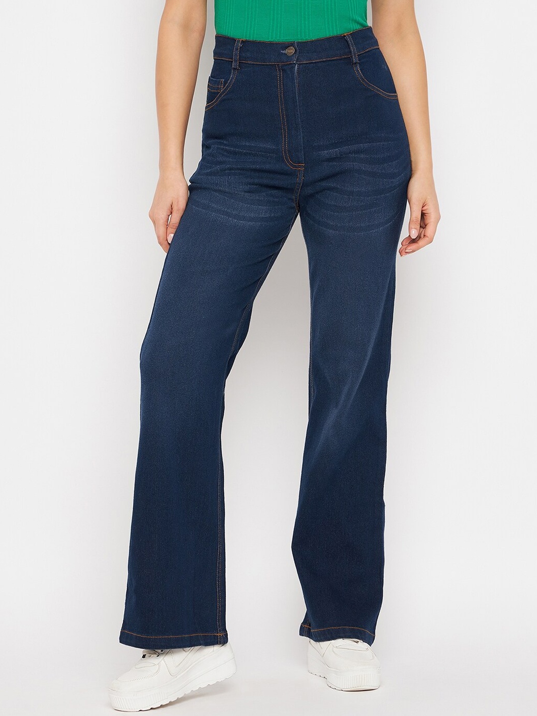 

Chemistry Women Bootcut High-Rise Pure Cotton Jeans, Blue