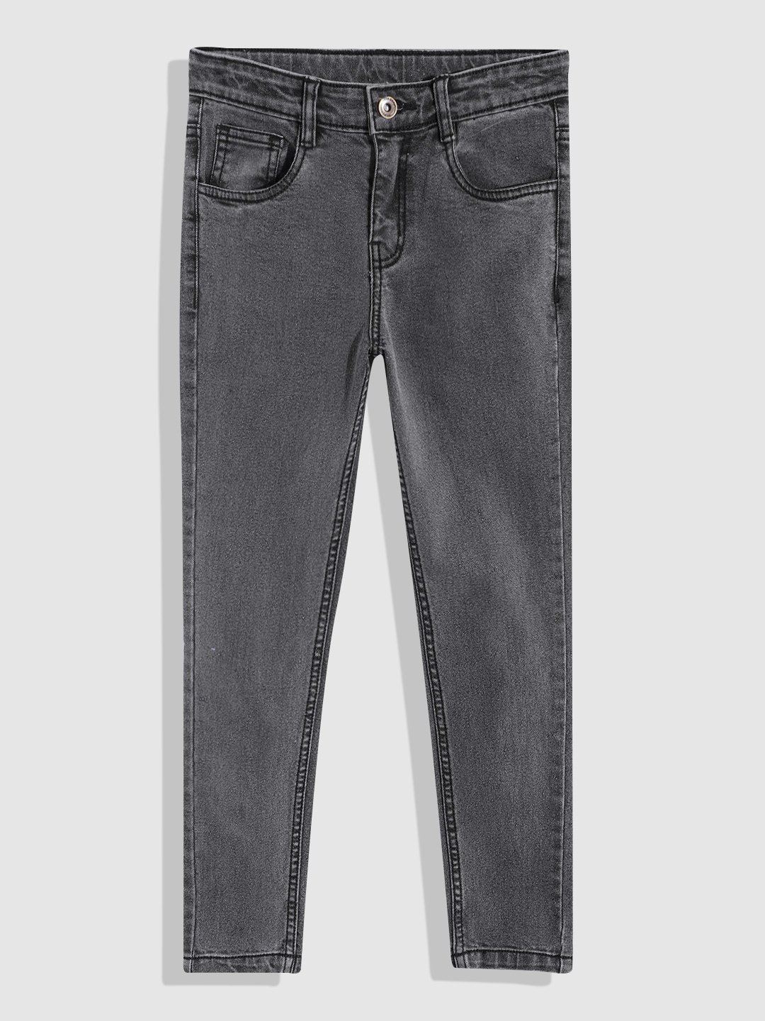 

YK Girls Slim Fit Stretchable Jeans, Grey