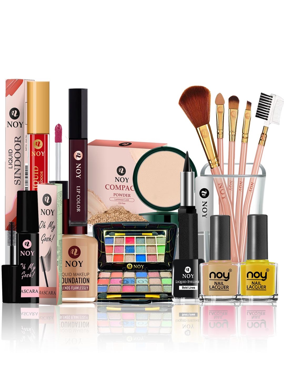

NOY Set Of 15 Glamour Makeup Gift Set - NO#121, Coffee brown