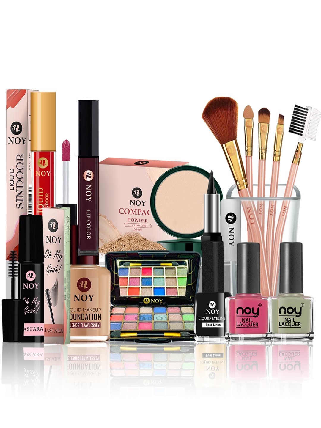 

NOY Set Of 15 Makeup Gift Set, Coffee brown