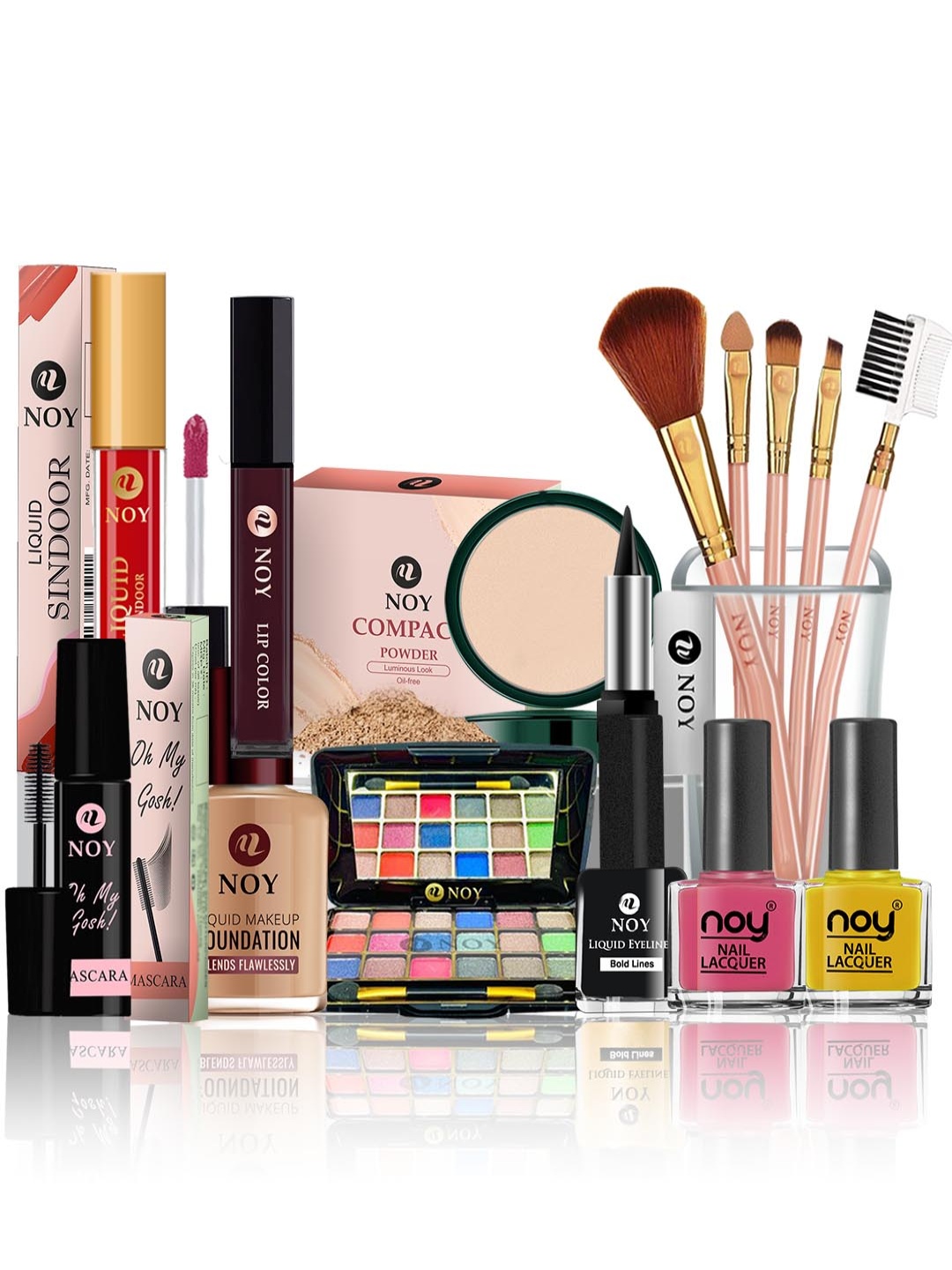 

NOY Set Of 15 Makeup Gift Set, Coffee brown