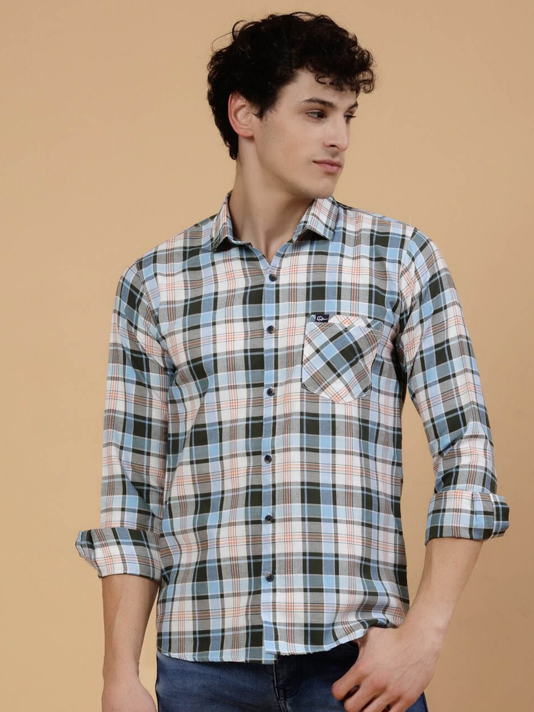 

JADEBERRY Standard Tartan Checks Checked Cotton Casual Shirt, Green