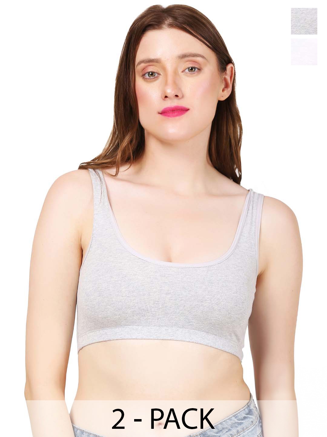

MYSHA Pack Of 2 Full Coverage Everyday Bra With All Day Comfort, Grey