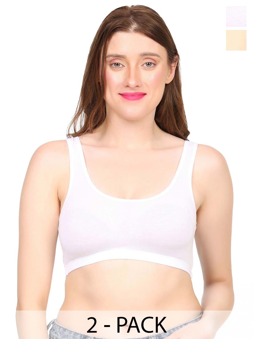 

MYSHA Pack Of 2 Full Coverage Everyday Bra With All Day Comfort, Beige