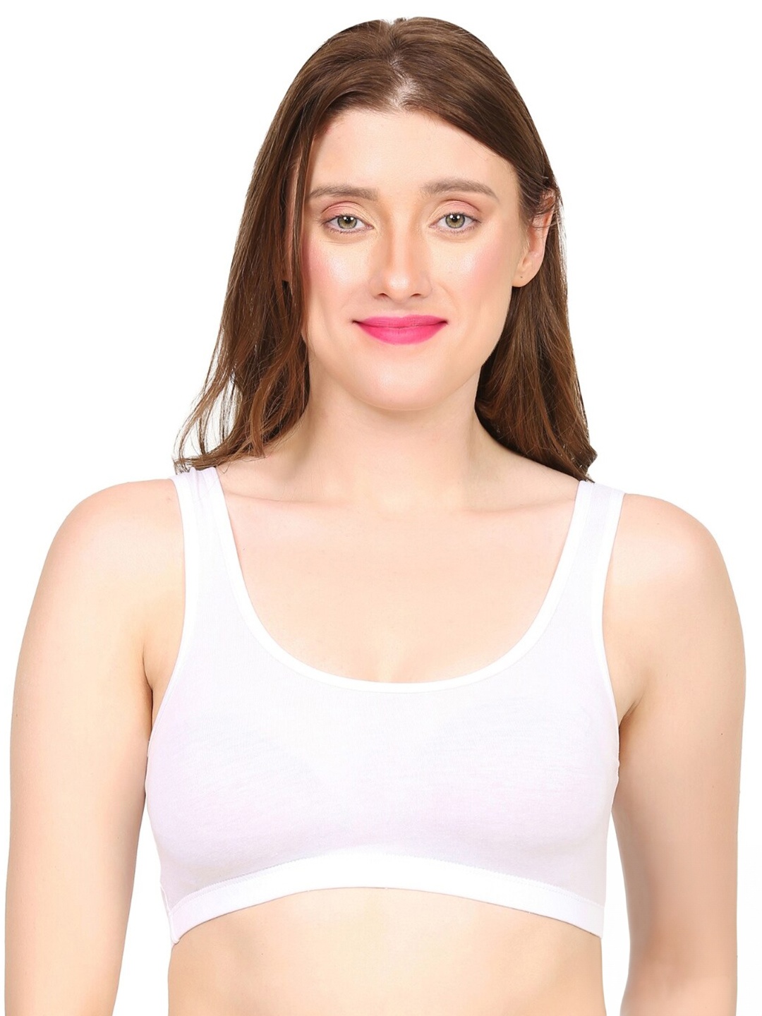 

MYSHA Pack Of 2 Full Coverage Non Padded Dry Fit Workout Bra With All Day Comfort, White