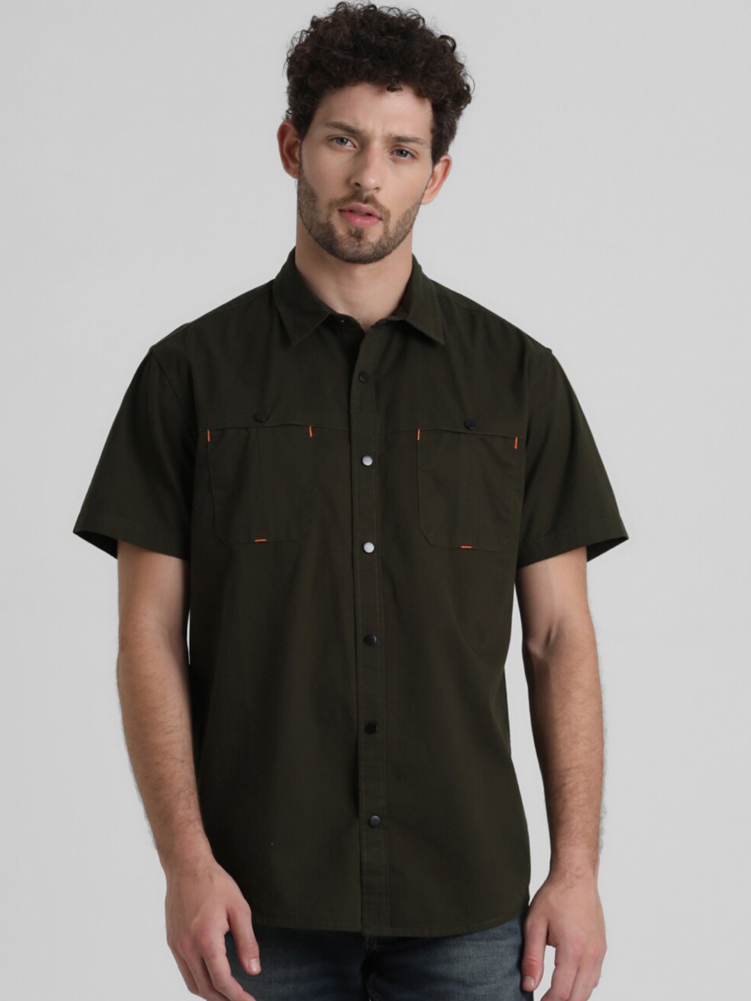 

Jack & Jones Spread Collar Casual Shirt, Green