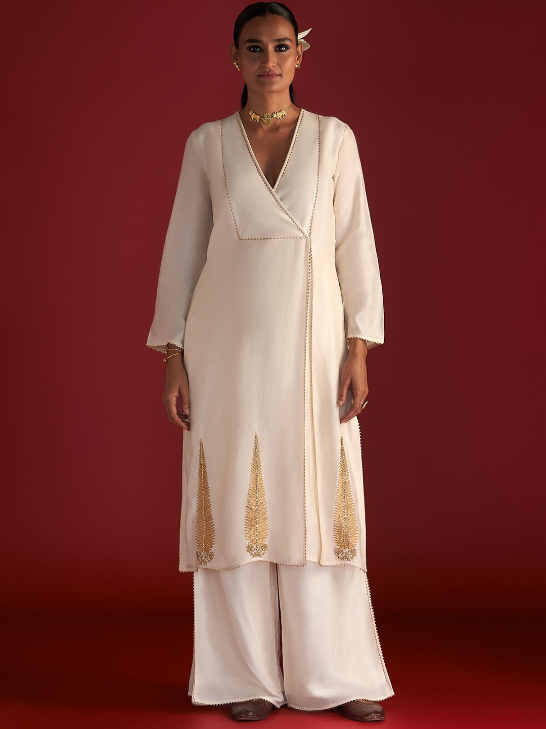 

Masaba Paan-Patti Culotte Set, White