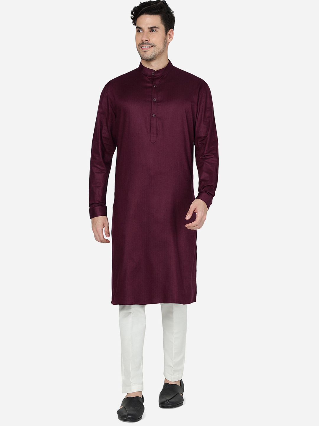 

Modi Kurta Woven Design Cotton Kurtas, Maroon