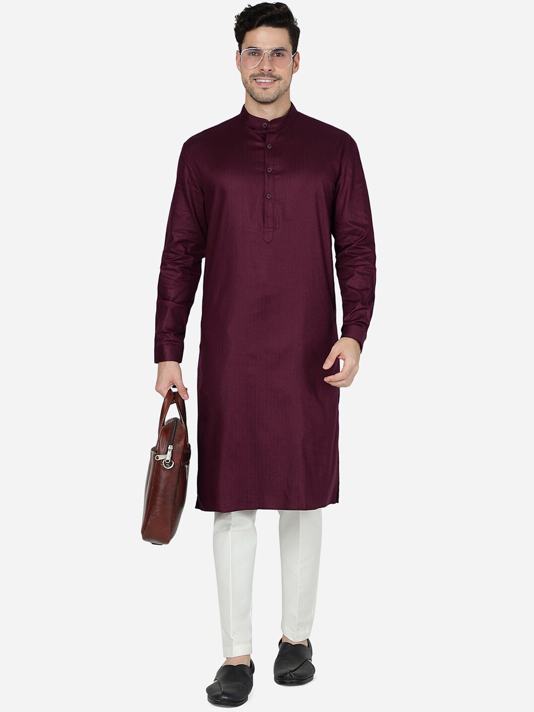 

Modi Kurta Mandarin Collar Straight Kurta, Maroon
