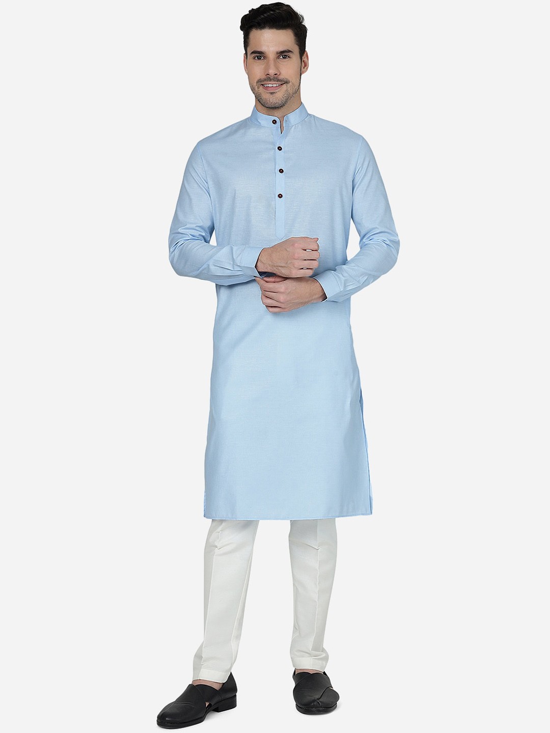

Modi Kurta Mandarin Collar Straight Kurta, Blue