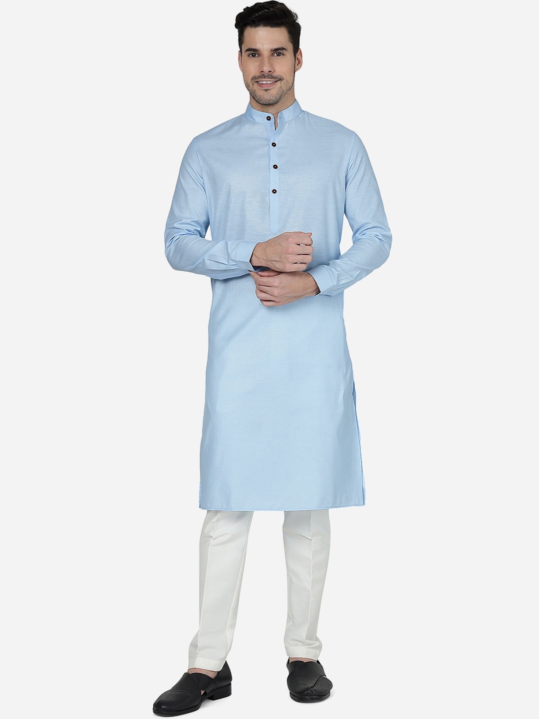 

Modi Kurta Mandarin Collar Straight Kurtas, Blue