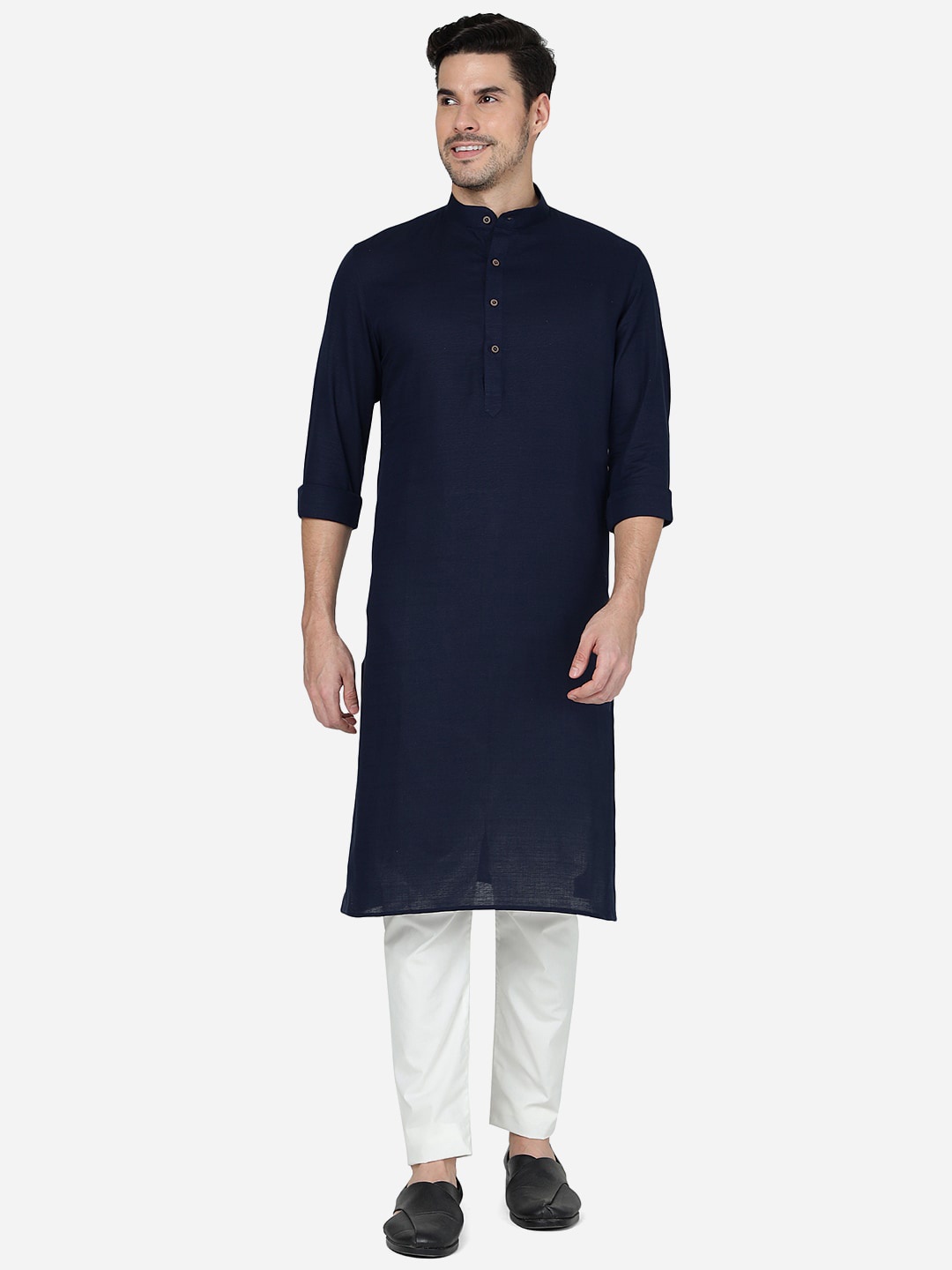 

Modi Kurta Band Collar Straight Kurtas, Blue