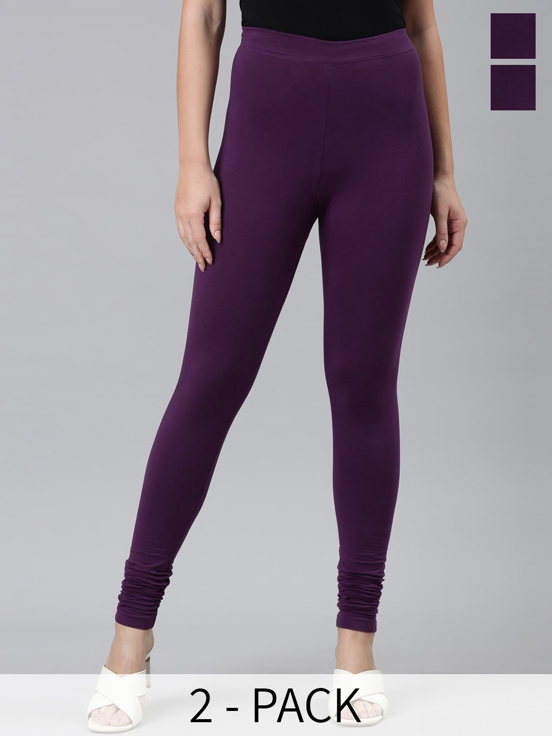 

Kryptic Pack Of 2 Churidar Length Leggings, Purple