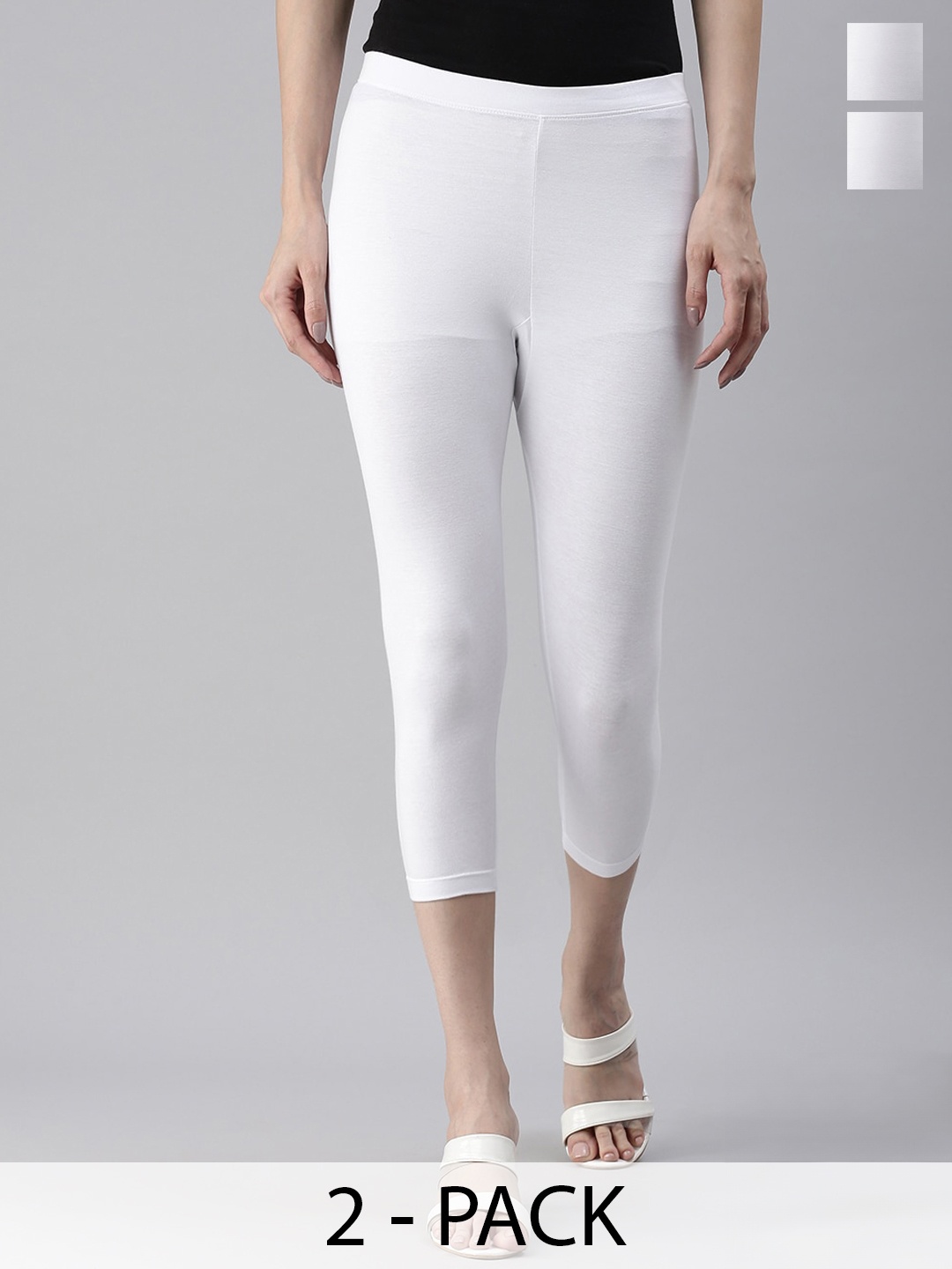 

Kryptic Pack Of 2 Three-Fourth Length Leggings, White