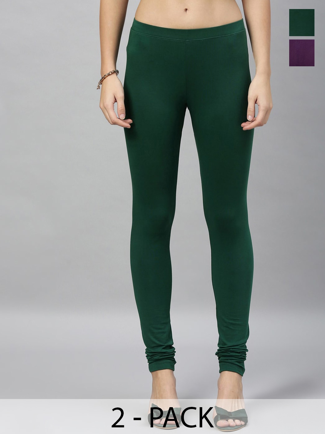 

Kryptic Pack Of 2 Churidar Length Leggings, Purple