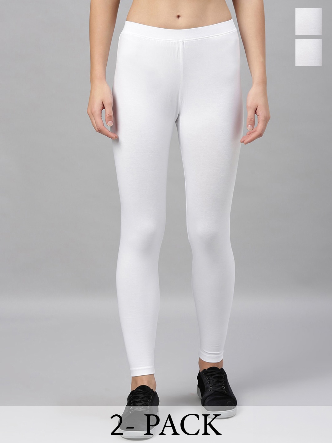 

Kryptic Pack Of 2 Ankle Length Leggings, White