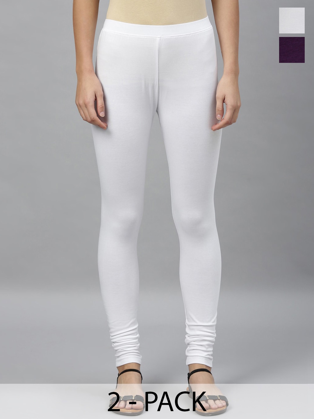 

Kryptic Pack Of 2 Churidar Length Leggings, White