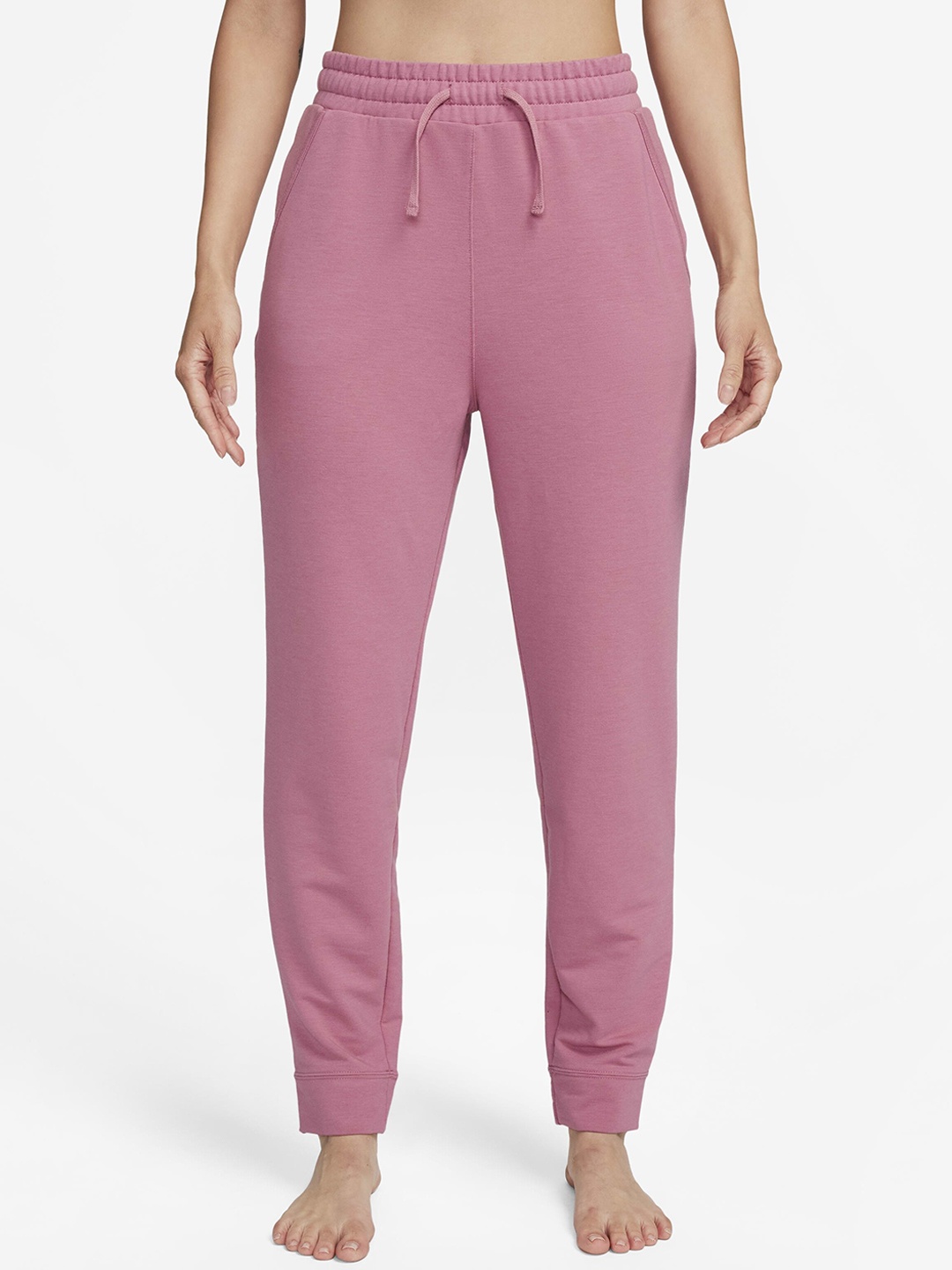 

Nike Women Red Yoga Dri-FIT Joggers, Pink
