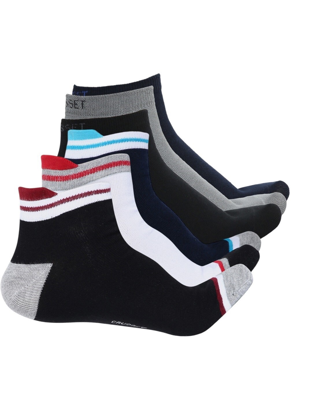 

CRUSSET Men Pack Of 6 Assorted Ankle-Length Socks