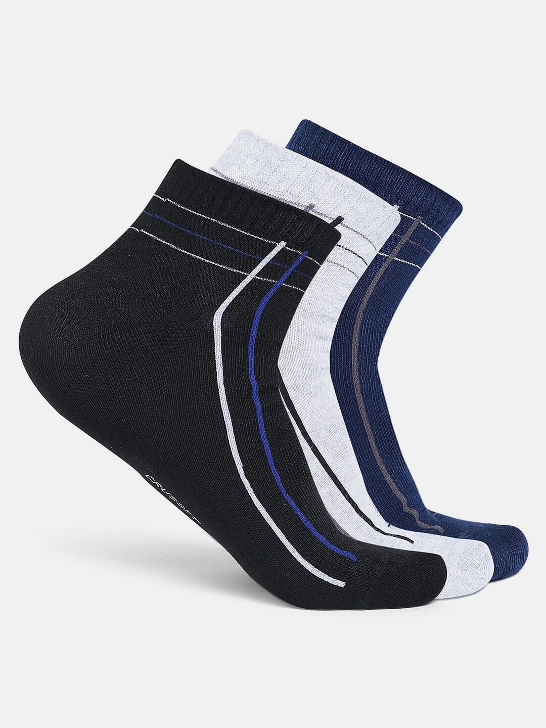 

CRUSSET Men Pack Of 3 Assorted Ankle Length Socks