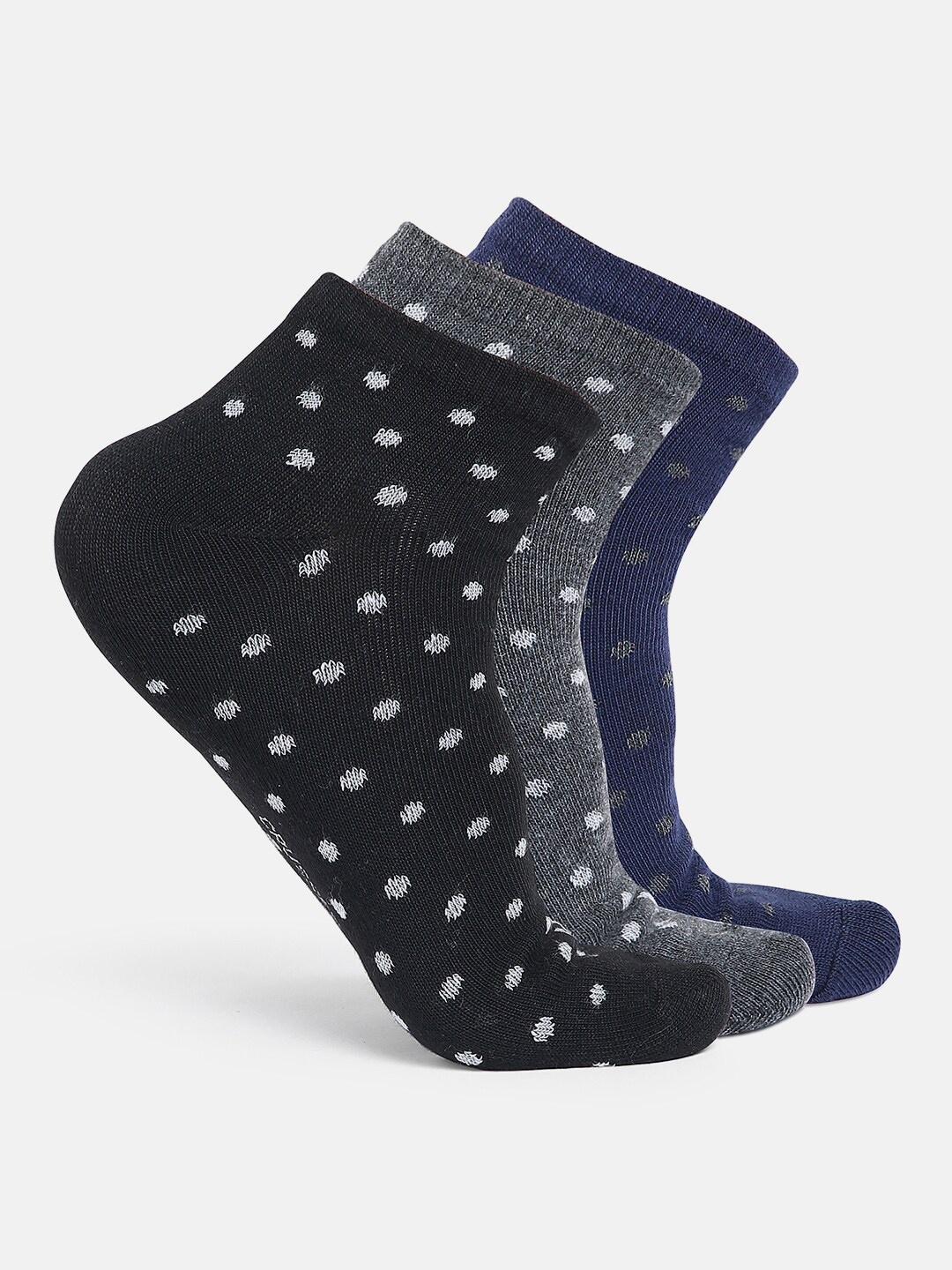 

CRUSSET Men Pack Of 3 Patterned Assorted Ankle Length Socks