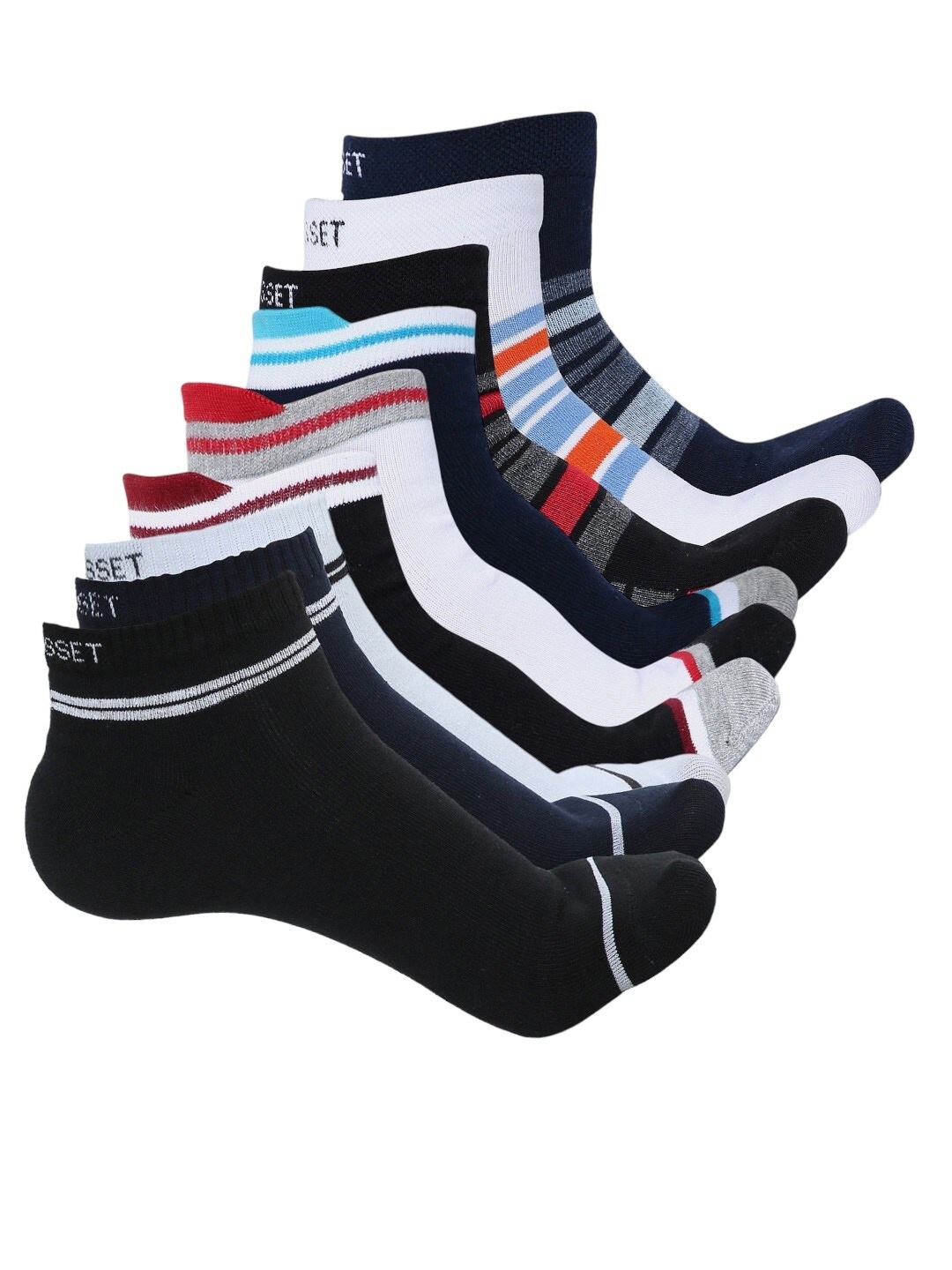 

CRUSSET Men Pack Of 9 Assorted Ankle-Length Socks