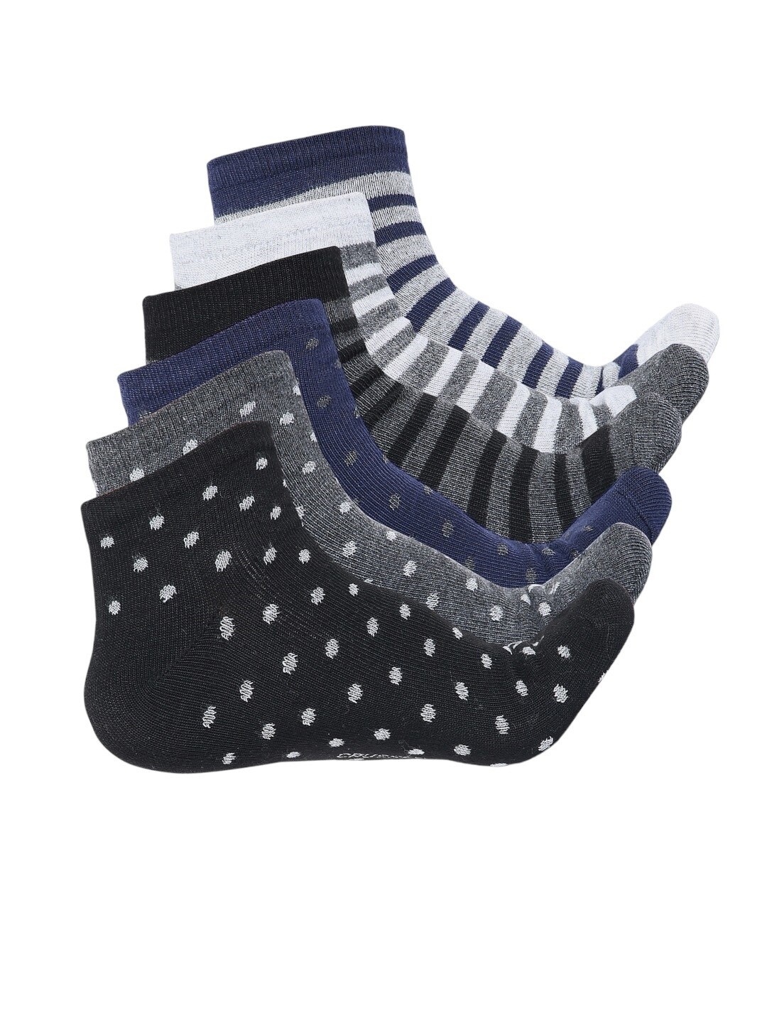 

CRUSSET Men Pack Of 6 Assorted Ankle-Length Socks