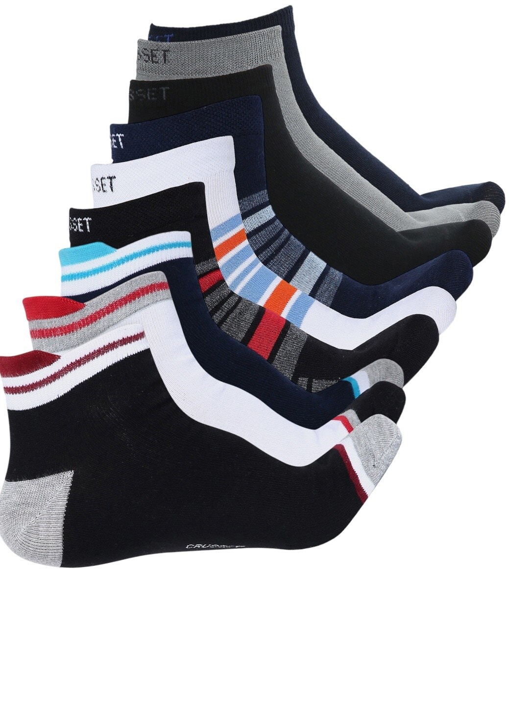 

CRUSSET Men Pack Of 9 Assorted Ankle-Length Socks