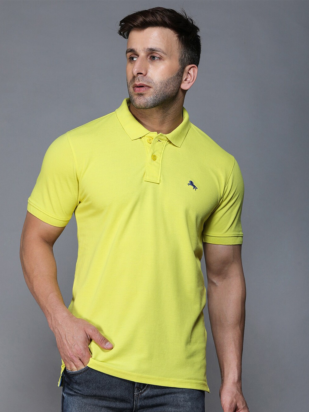 

TQS Polo Collar Cotton T-shirt, Yellow