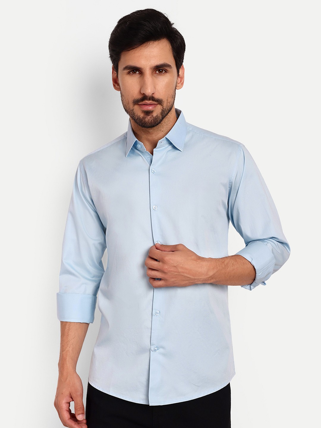 

Urban Scissors Indian Slim Slim Fit Pure Cotton Casual Shirt, Blue