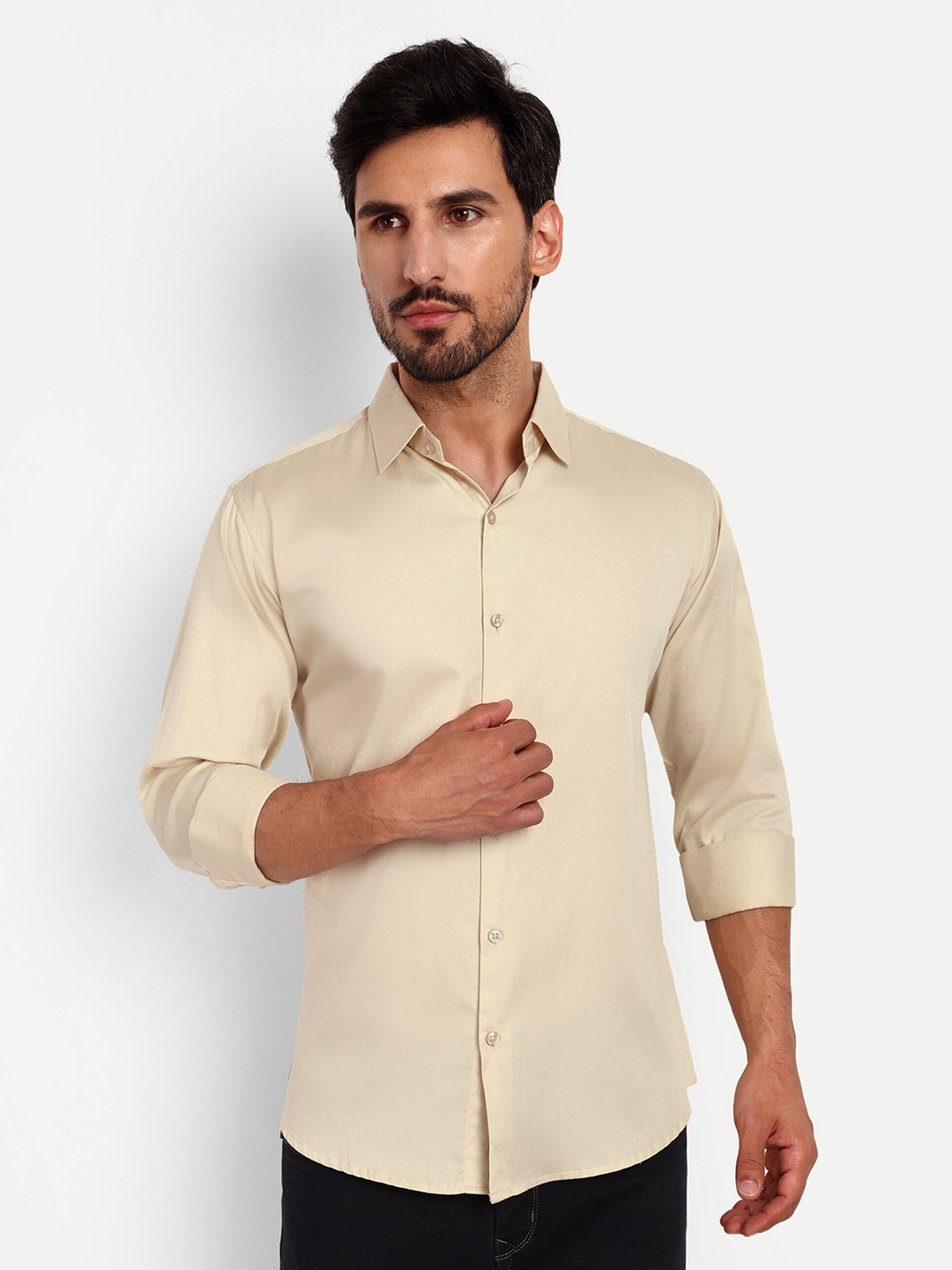 

Urban Scissors India Slim Fit Pure Cotton Casual Shirt, Cream