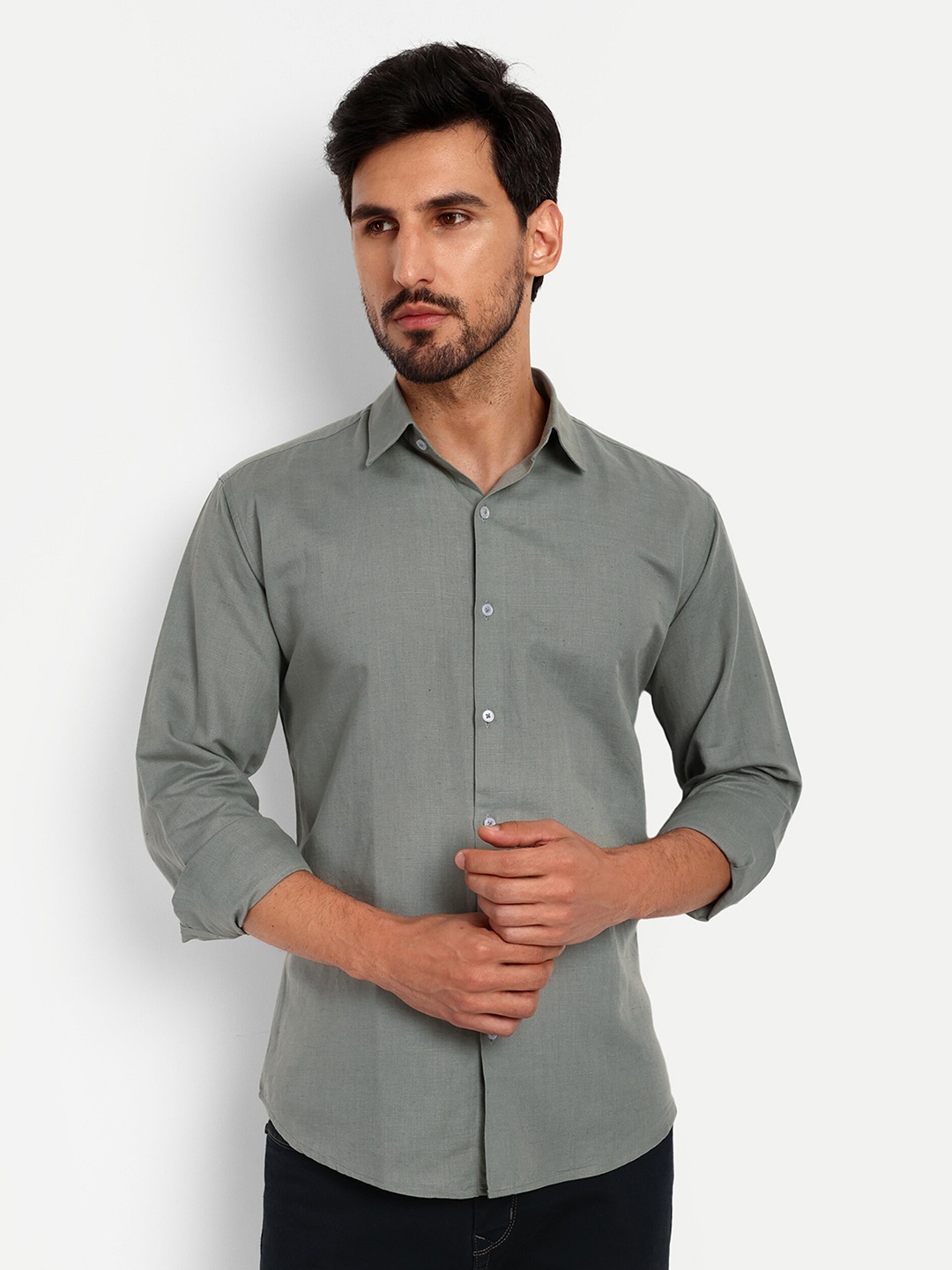 

Urban Scissors India Slim Slim Fit Spread Collar Casual Shirt, Green