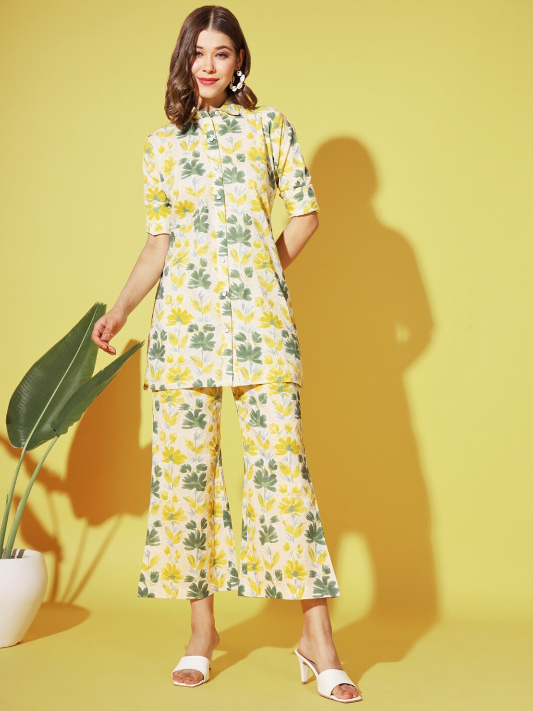 

Vbuyz Printed Tunic With Trousers, Beige