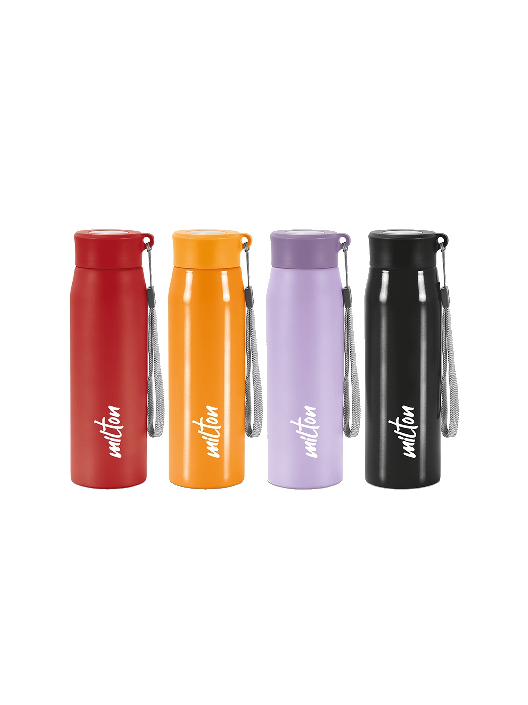 

Milton Handy 650 Set Of 4 Assorted Stainless Steel Water Bottle 690 ML Each, Black