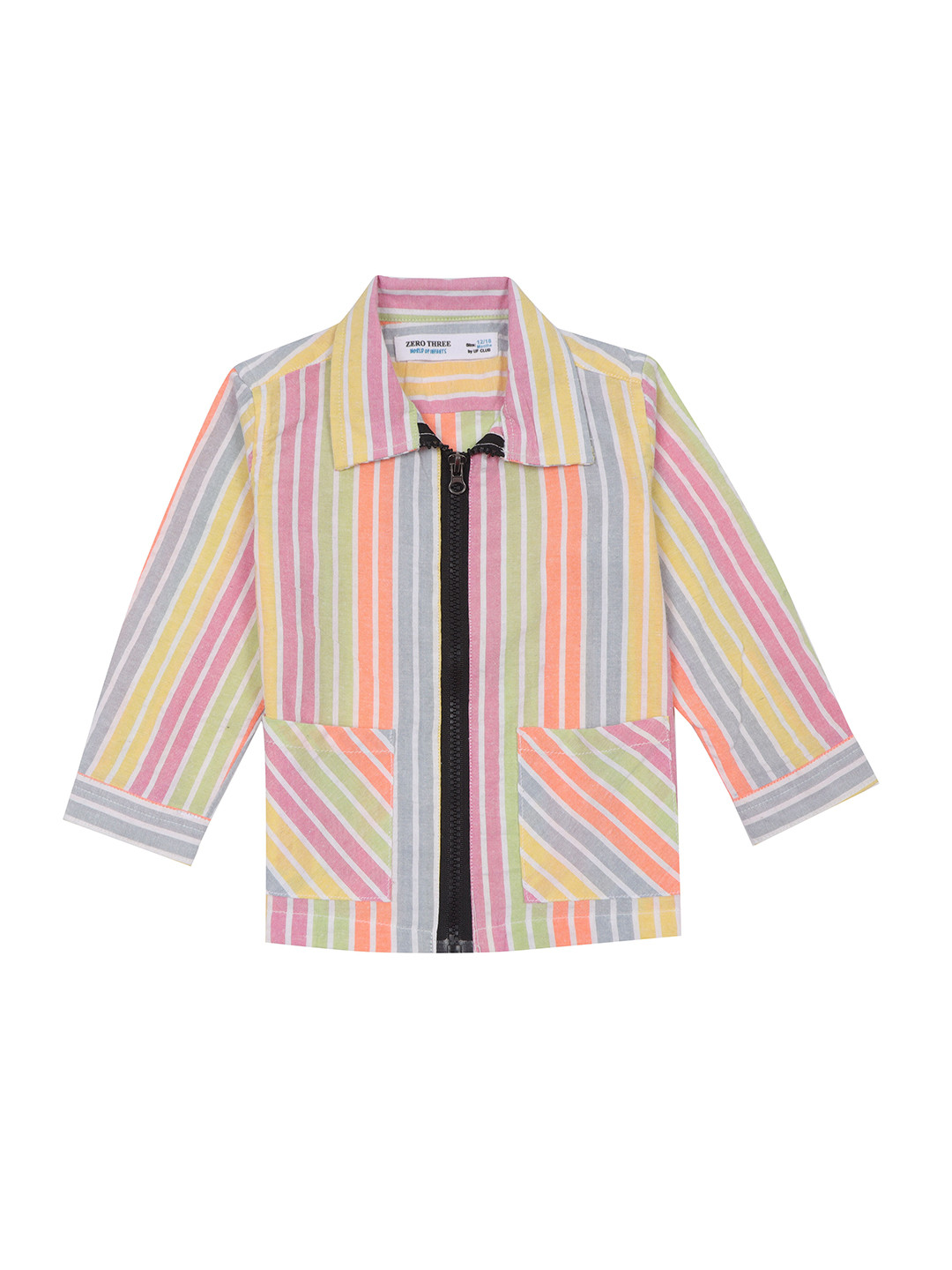 

ZERO THREE Comfort Boys Striped Regular Fit Spread Collar Cotton Casual Shirt, Yellow