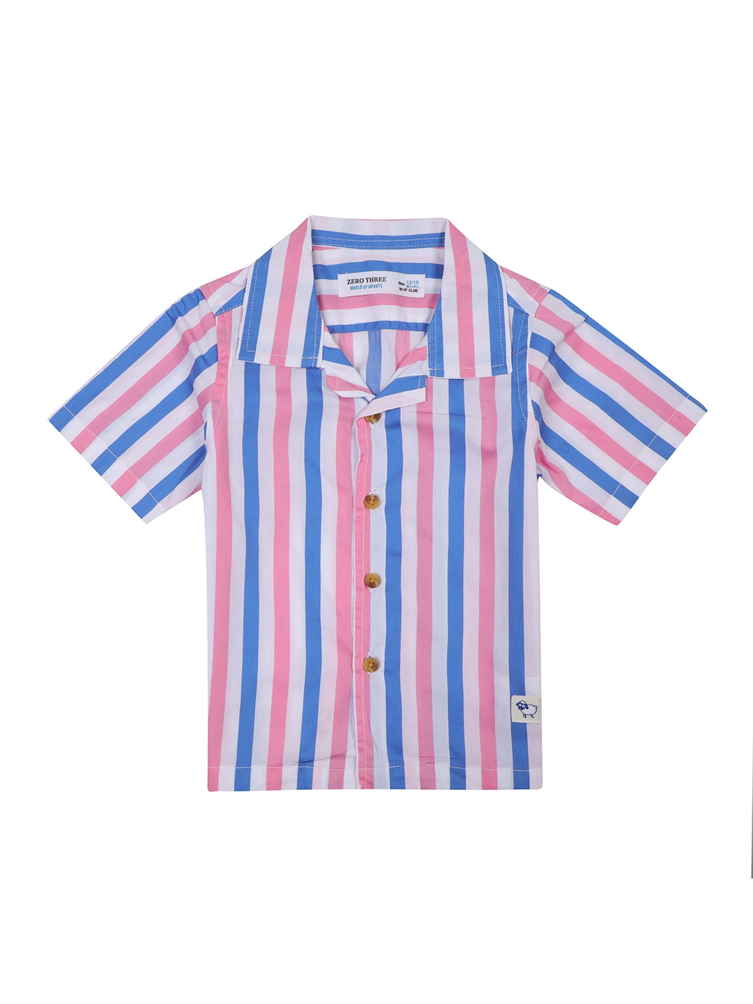

ZERO THREE Comfort Boys Striped Regular Fit Spread Collar Cotton Casual Shirt, White