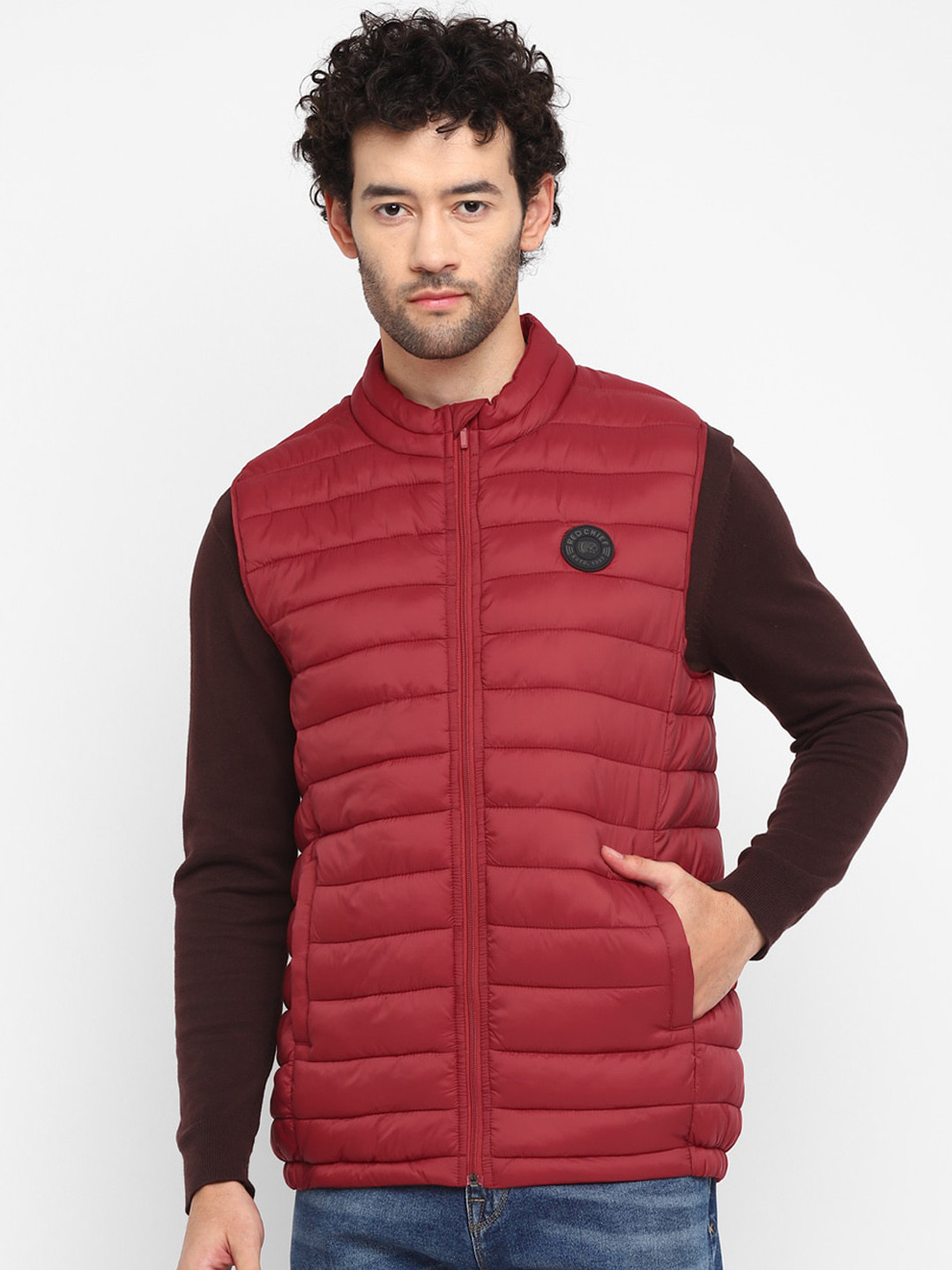 

Red Chief Mock Collar Puffer Jacket, Maroon