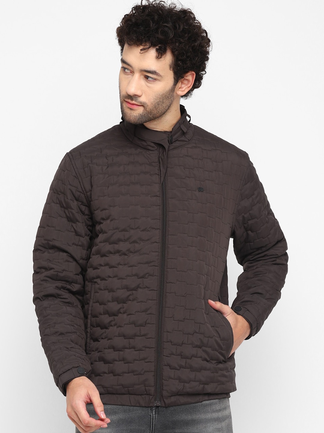 

Red Chief Mock Neck Quilted Jacket, Brown