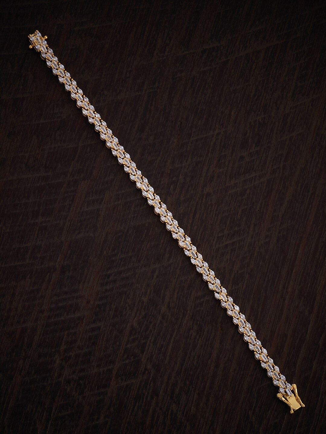 

Kushal's Fashion Jewellery Gold-Plated Zircon-Studded Wraparound Bracelet