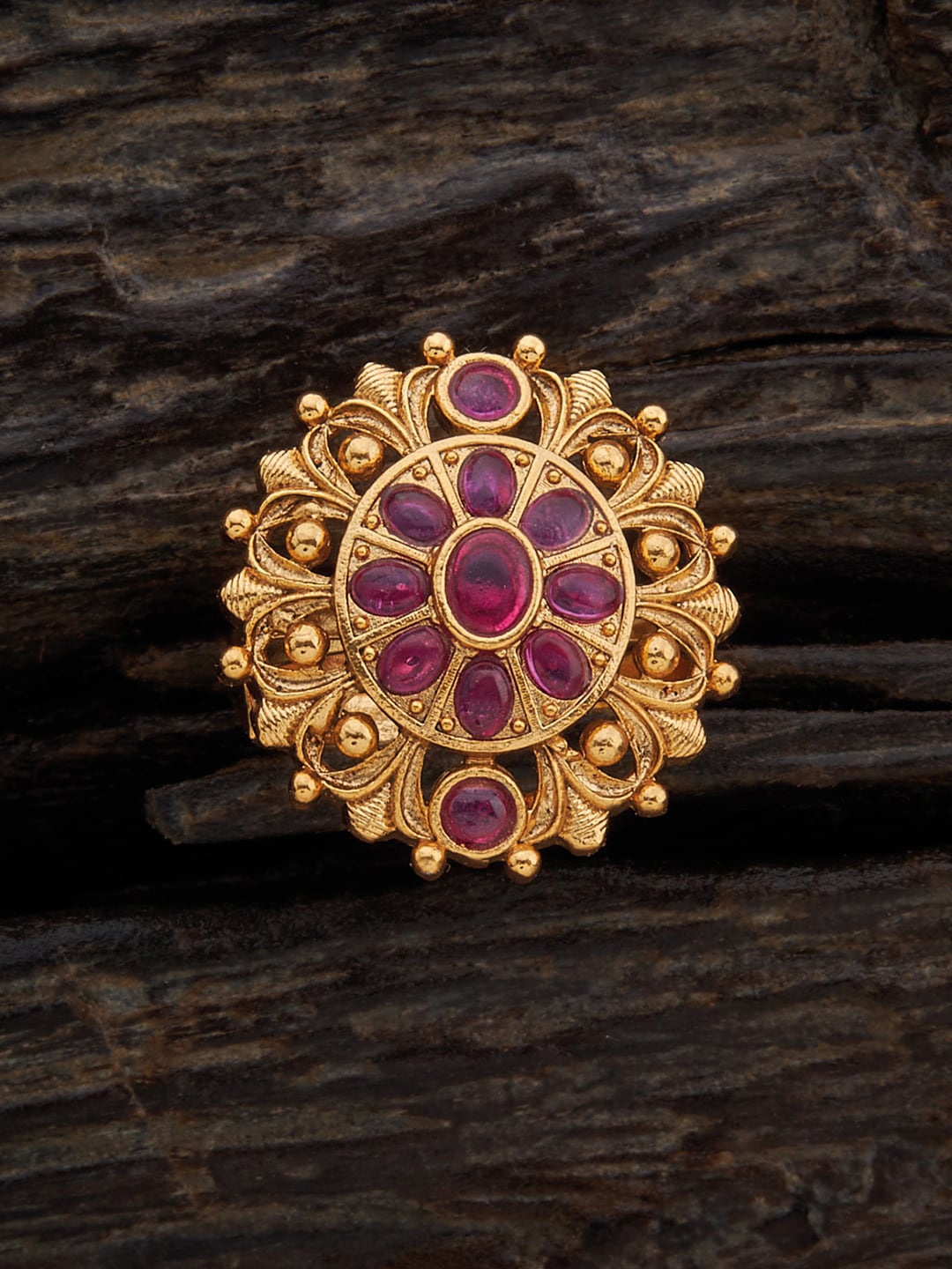 

Kushal's Fashion Jewellery Gold-Plated Antique Finger Ring