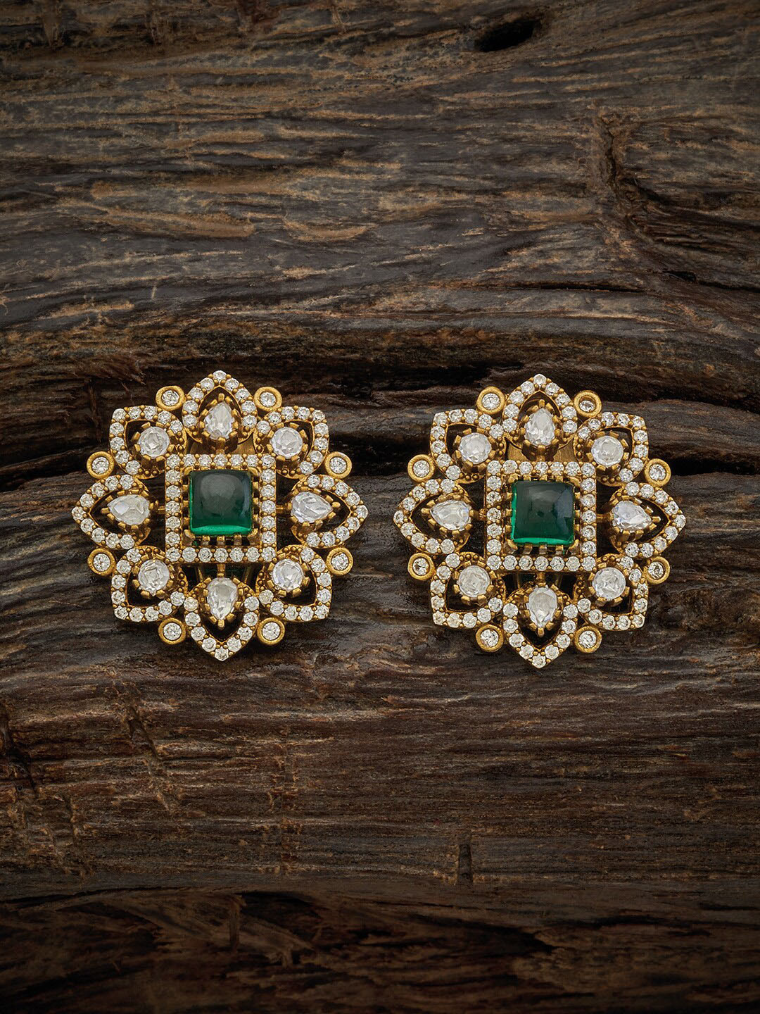 

Kushal's Fashion Jewellery Gold-Plated Contemporary Zircon Studs Earrings
