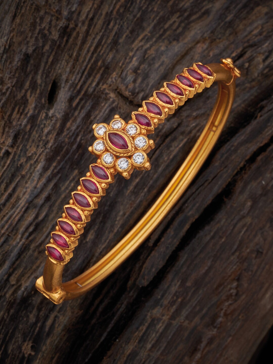 

Kushal's Fashion Jewellery Gold-Plated Bangle-Style 92.5 Pure Silver Bracelet