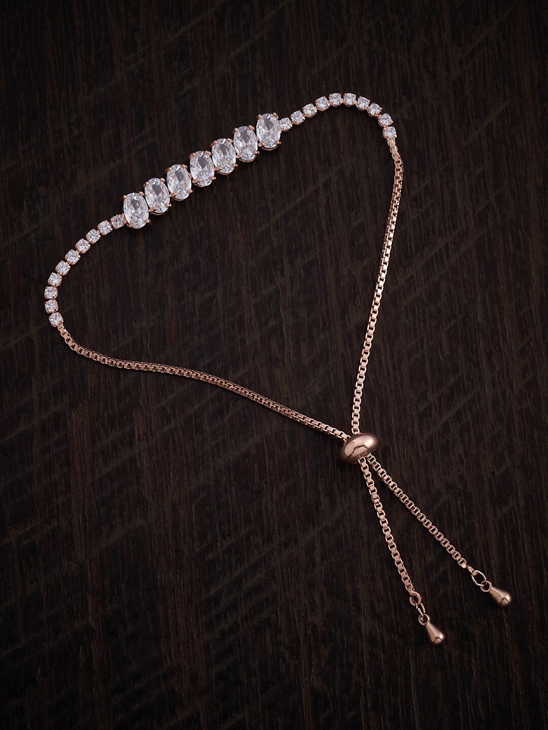 

Kushal's Fashion Jewellery Rose Gold-Plated Cubic Zirconia Bracelet