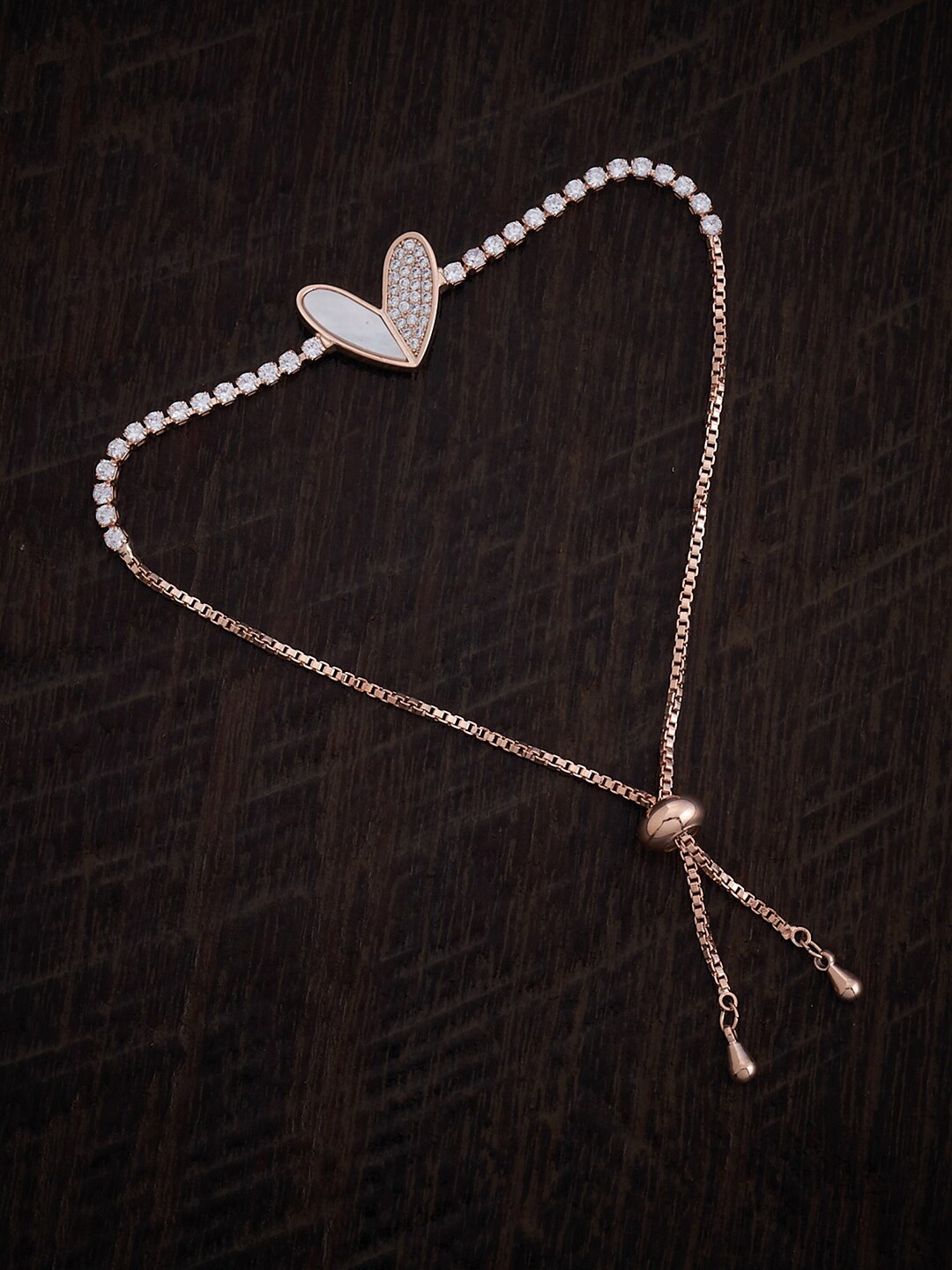

Kushal's Fashion Jewellery Rose Gold-Plated Cubic Zirconia Bracelet