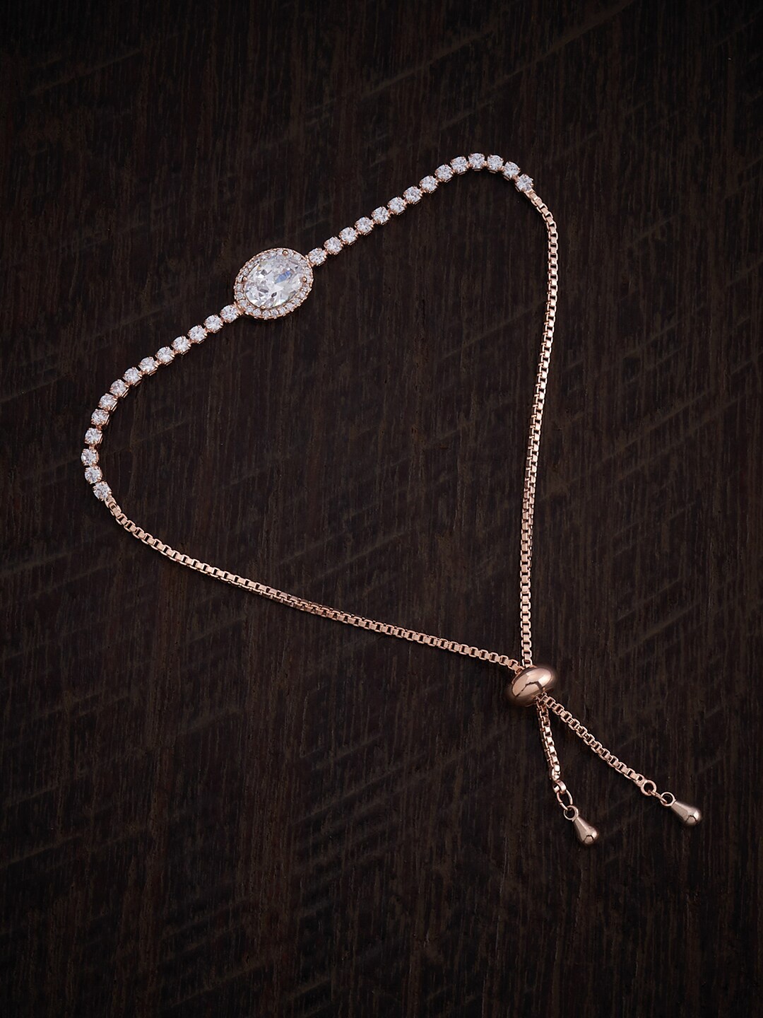 

Kushal's Fashion Jewellery Rose Gold-Plated Cubic Zirconia Bracelet