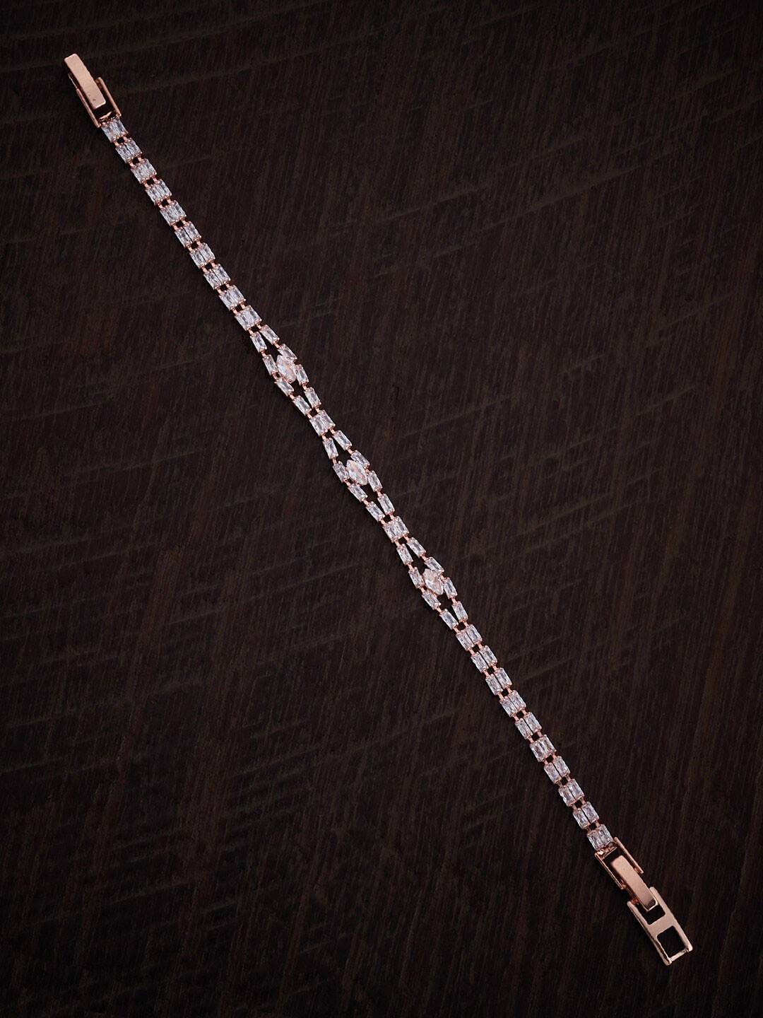 

Kushal's Fashion Jewellery Women Rose Gold-Plated Cubic Zirconia Wraparound Bracelet