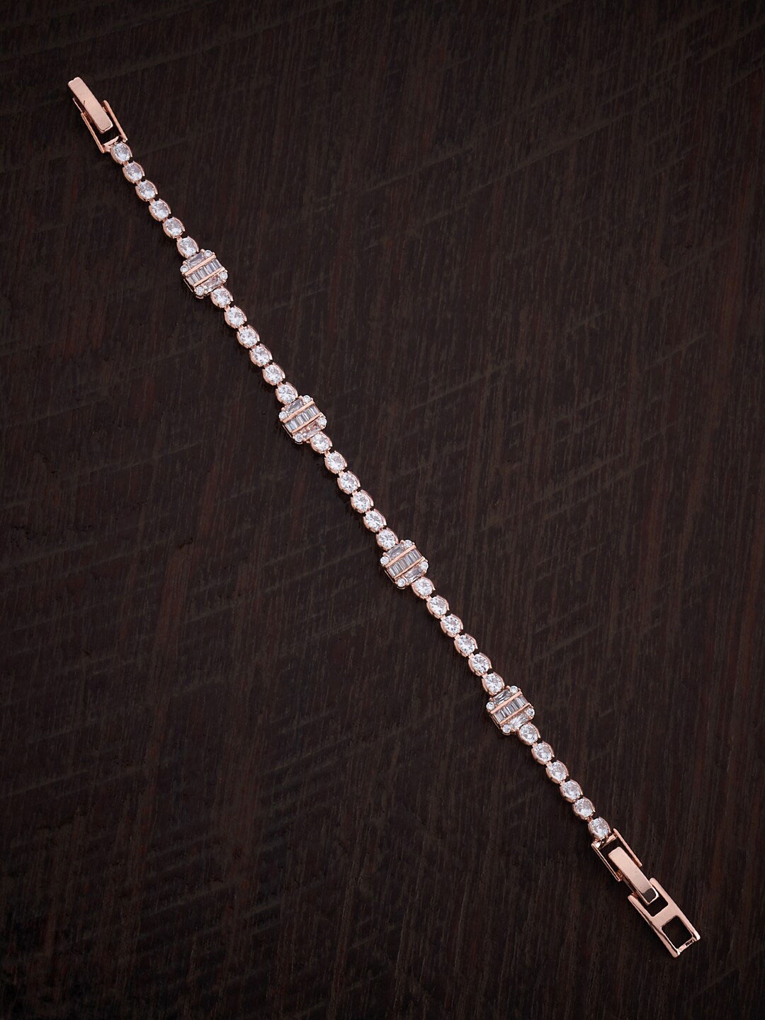 

Kushal's Fashion Jewellery Women Rose Gold-Plated Cubic Zirconia Wraparound Bracelet