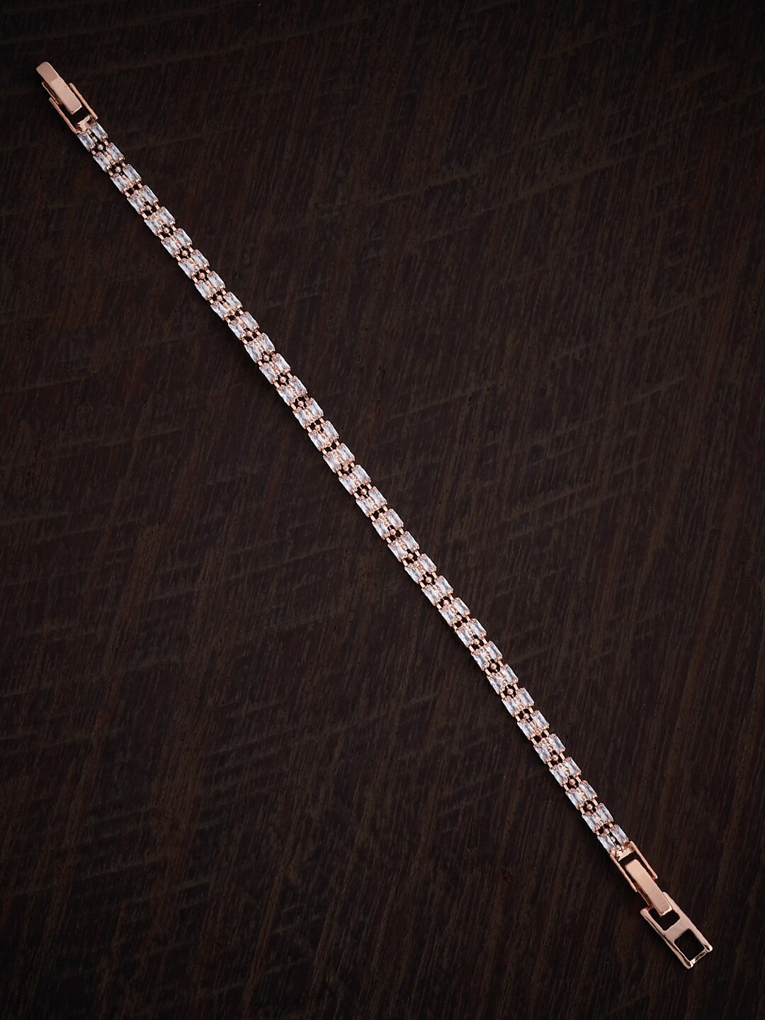 

Kushal's Fashion Jewellery Cubic Zirconia Rose Gold-Plated Wraparound Bracelet