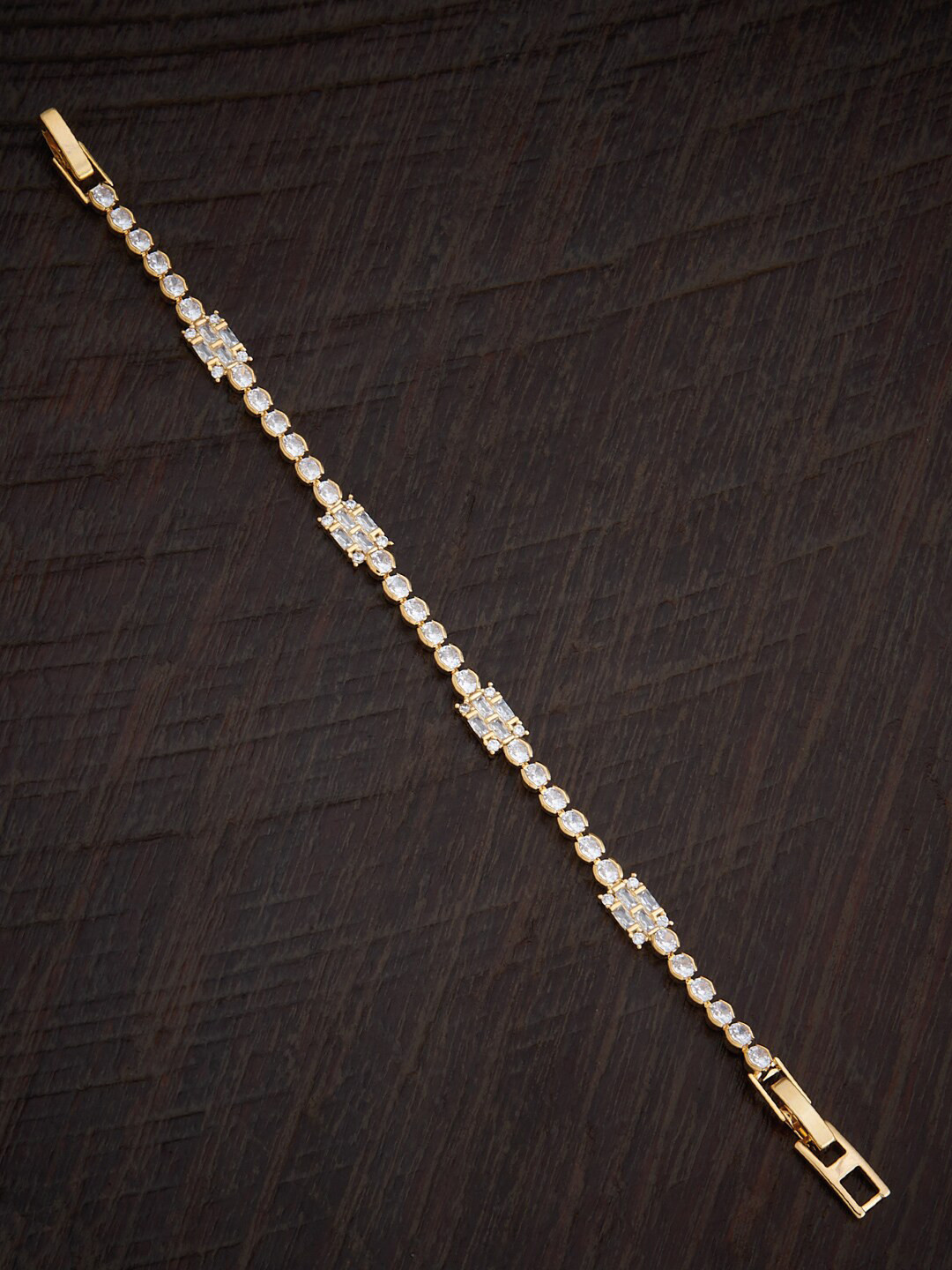 

Kushal's Fashion Jewellery Cubic Zirconia Rose Gold-Plated Wraparound Bracelet