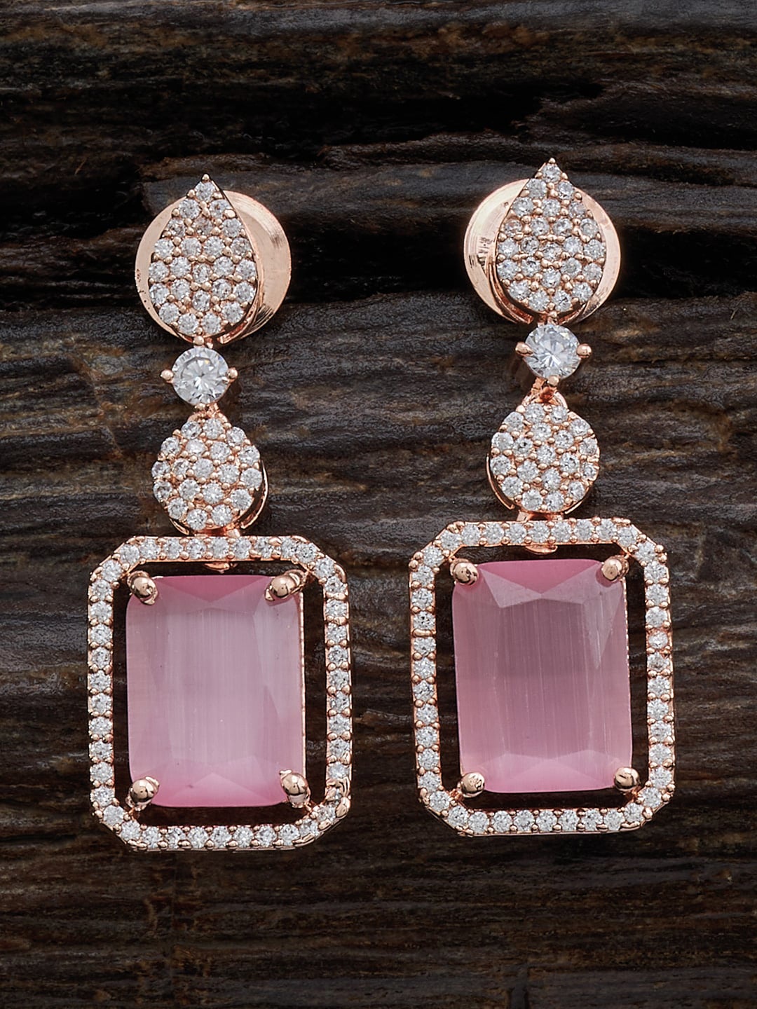

Kushal's Fashion Jewellery Contemporary Cubic Zirconia Drop Earrings, Pink